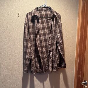 Amazon Brown Plaid Women's Top